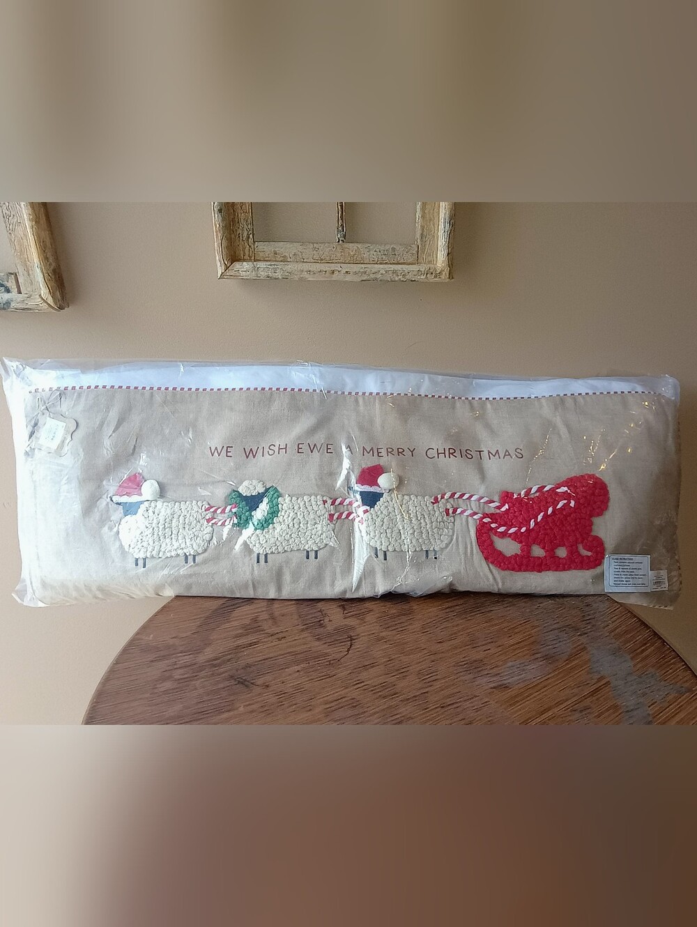 NWT-Christmas Lumbar Sheep Pillow